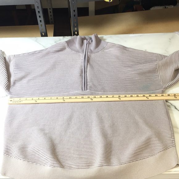 Offline By Aerie Purple Striped Quarter Zip Sweater Womens XXL Pullover - Picture 5 of 14